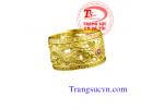 Nhẫn vàng tây rồng chầu ruby sao
