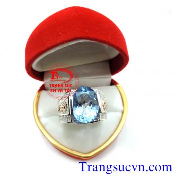 Bán Nhẫn nam topaz đẹp,đặt nhan nam topaz dep,gia nhẫn topaz vàng tây có giấy kiểm định đá quý và giấy kiểm định vàng,bảo hành 1 năm