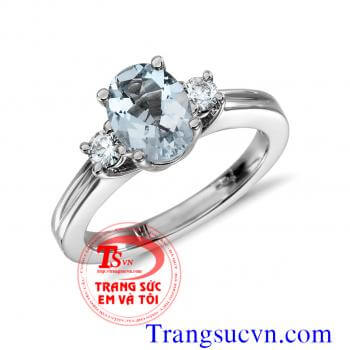 Nhẫn Aquamarine,nhẫn nữ đá quý, nhẫn nữ đẹp,nhẫn mệnh thủy,nhẫn mệnh mộc,nhẫn vàng tây,nhân vàng trắng,aquamarine,kiểm định