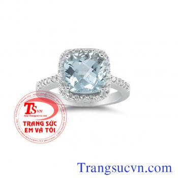 Nhẫn đá Aquamarine vàng tây,Mua Nhẫn Aquamarine,giá nhan aquamarine,đặt nhẫn đá Aquamarine có giấy kiểm định đá quý và Vàng bảo hành 1 năm,Các loại nhẫn nữ đẹp vàng tây 10k 12k 14k 18k 24k vàng 9999 chế tác trên máy 3D