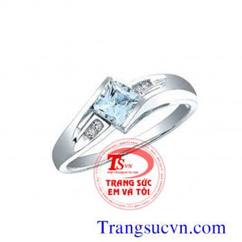 Nhẫn nữ mệnh thủy Aquamarine
