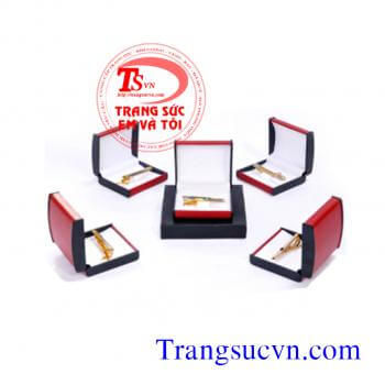 Kẹp Caravat đẹp vàng tây