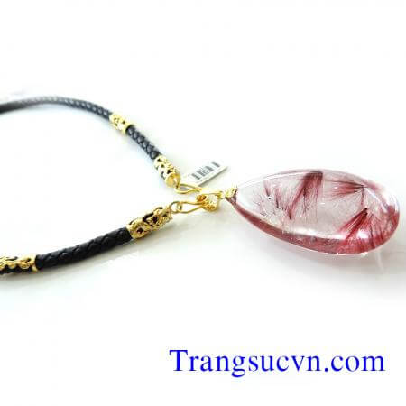 Mặt dây chuyền thạch anh tóc đỏ