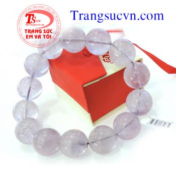 Chuỗi thạch anh tím  Tên sản phẩm: Chuỗi hạt vòng tay bằng đá  Tên đá quý: Thạch anh Tím Tím thiên nhiên ( Natural Amethyst)  Trọng lượng (Weight): 95,52 g  Kích thước đá (Size stone): 17 mm  Số lượng hạt: 14 hạt  Màu sắc (Color): Tím nhạt  Độ tinh khiết