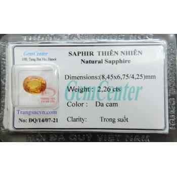 Đá saphire vàng thiên nhiên đẹp 