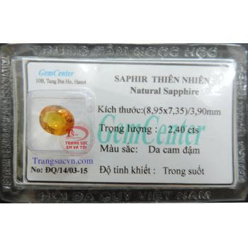 Đá saphire vàng thiên nhiên 