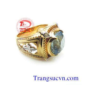 Nhẫn nam đá Aquamarine