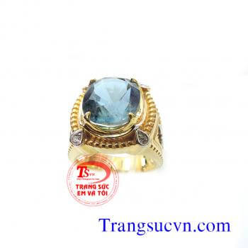 Nhẫn nam đá Aquamarine