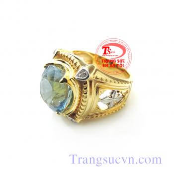 Nhẫn nam đá Aquamarine