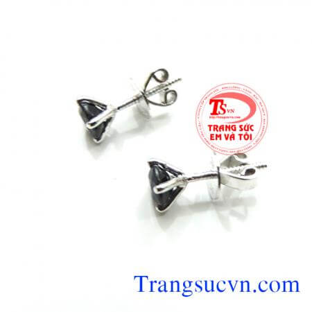 Hoa tai đá saphia đen