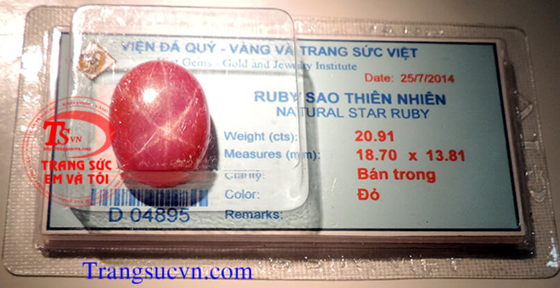 Natural Star Ruby Vietnam