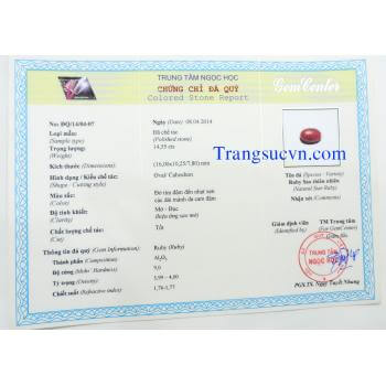 Đá Ruby sao kiểm định