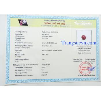 Ruby sao tự nhiên đẹp