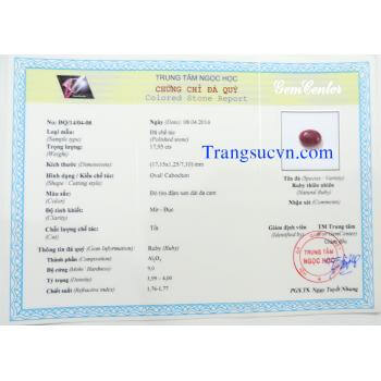 Đá quý Ruby thiên nhiên