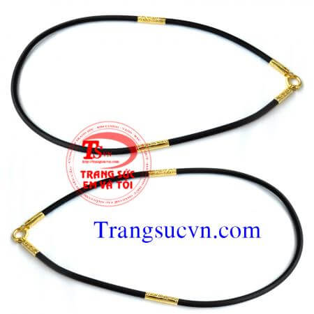 Dây cao su chạm rồng vàng tây 10k có giấy bảo hành và Giấy kiểm định vàng kèm theo dây cao su bọc vàng tây