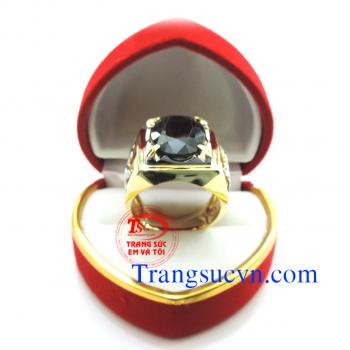 Nhẫn vàng 18k saphir đen đẹp