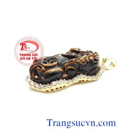 Mặt dây tỳ hưu đá mắt hổ