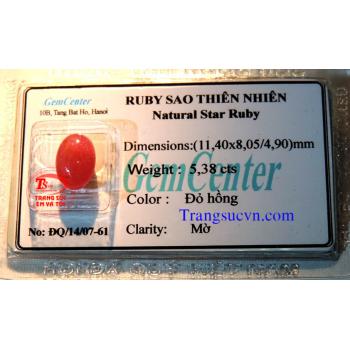 Ruby sao tự nhiên đẹp