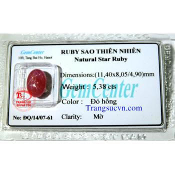 Ruby sao tự nhiên đẹp