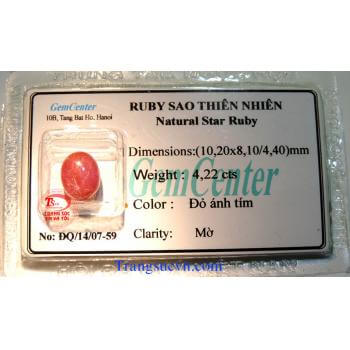 Đá Ruby sao thiên nhiên đẹp
