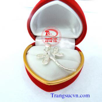 Mặt dây chuyền chuồn chuồn bạc đẹp