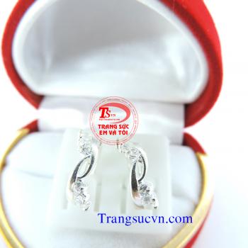 Bông tai bạc kết đá đẹp