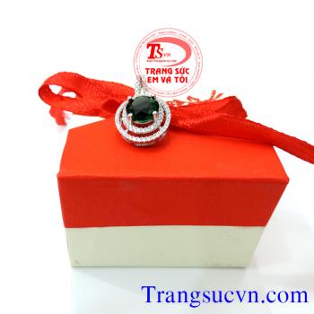 Mặt dây chuyền bạc gắn đá mệnh thủy
