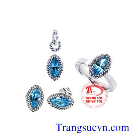 Đá topaz vàng trắng đẹp