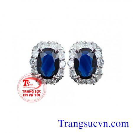 Natural Sapphire vàng tây 18k gắn kim cương