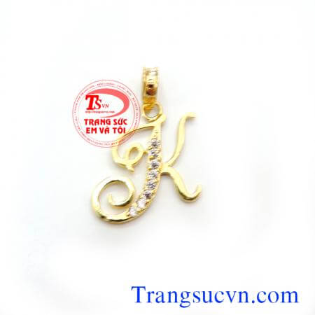 Mặt dây chữ K vàng 10k
