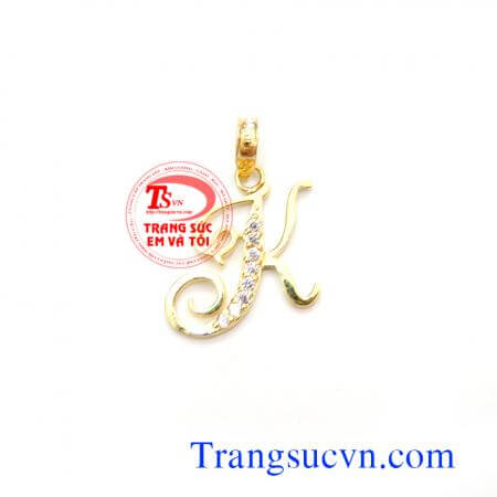 Mặt dây chữ K vàng 10k