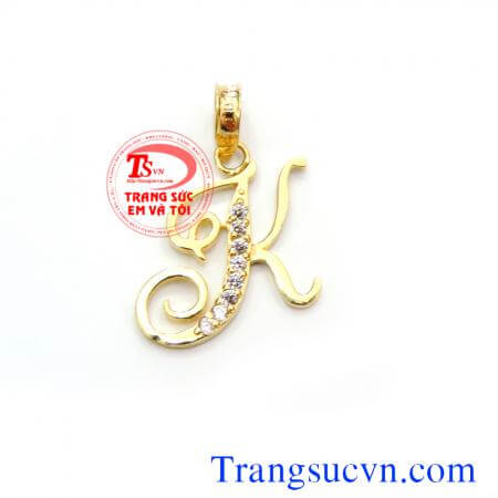 Mặt dây chữ K vàng 10k
