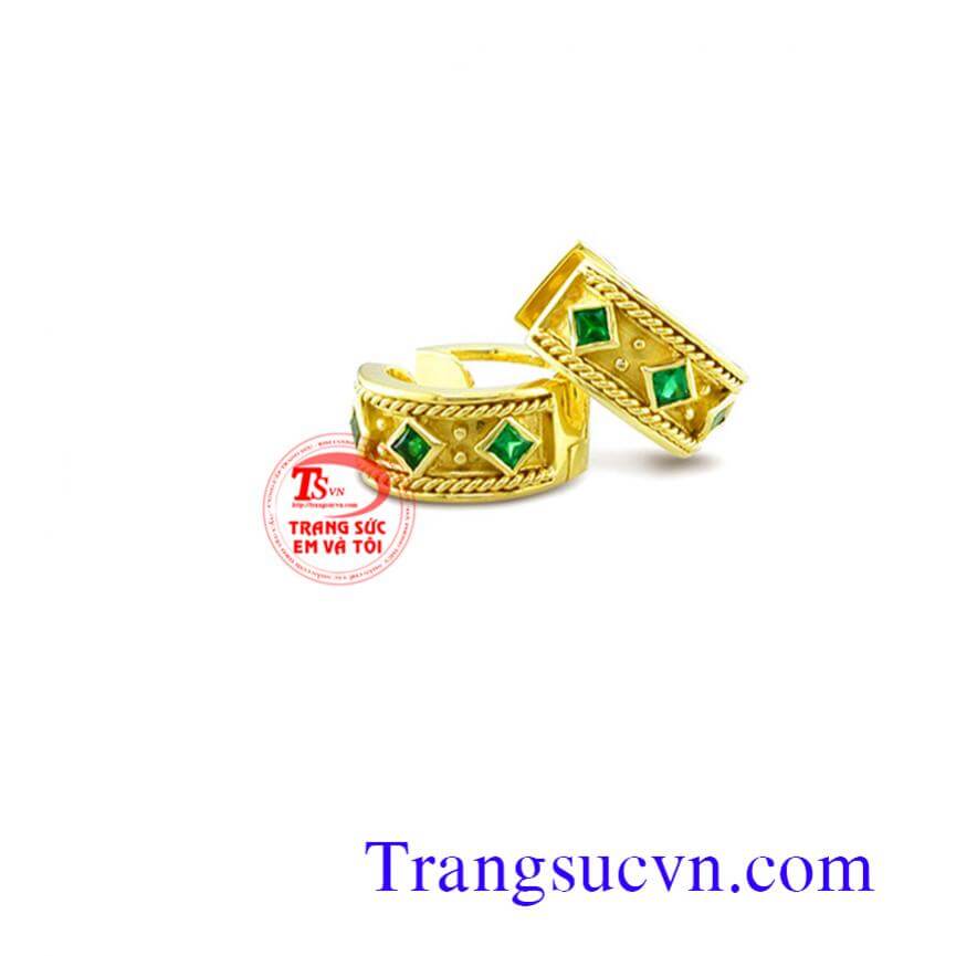 Khuyên vàng tây emerald