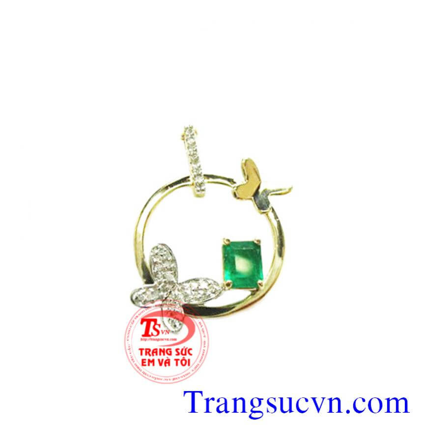 Mặt dây cánh bướm emerald