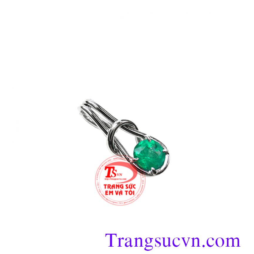 Emerald mặt dây vàng trắng