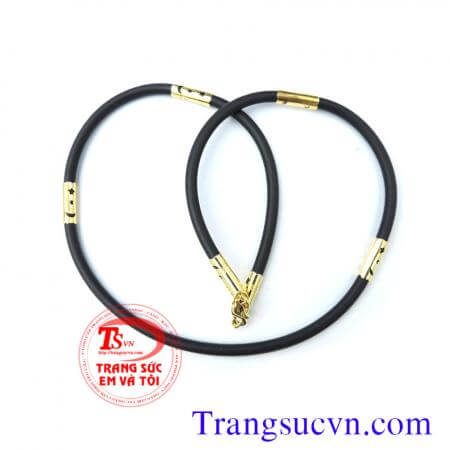 Dây chuyền nam cao su móc vàng tây