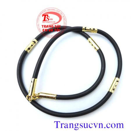 Dây chuyền nam cao su móc vàng tây