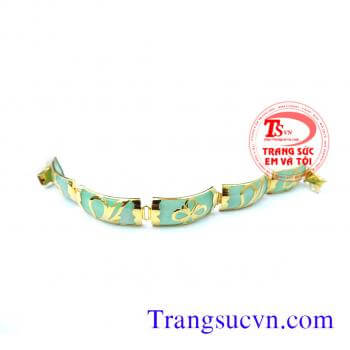 Lắc tay ngọc cẩm thạch vàng