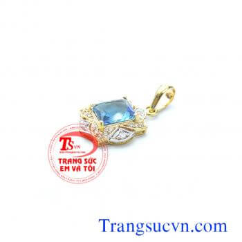 Mặt dây đá Topaz xanh
