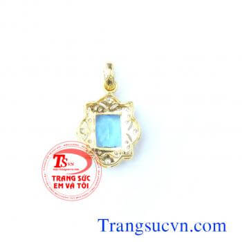 Mặt dây đá Topaz xanh