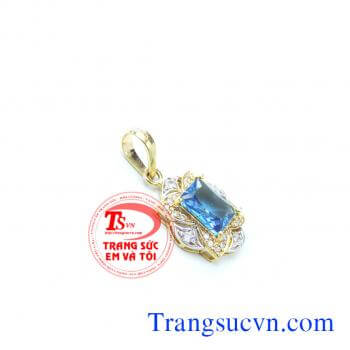 Mặt dây đá Topaz xanh