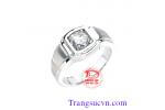 Nhẫn nam vàng trắng kim nhân tạo   Nhẫn nam được chế tác trên vàng trắng 14k (58,5%Au)  Trọng lượng: 2,5 chỉ  Gắn kim cương nhân tạo  Bán toàn quốc