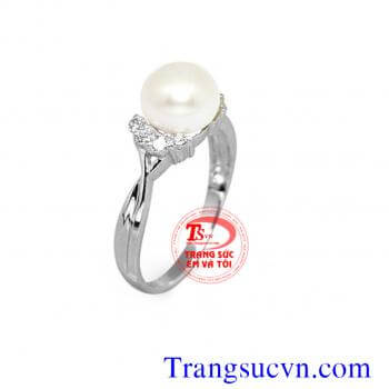 gia nhan ngoc trai,nhan nu vang,nhan dep,nhan da quy, vang 10k 12k 14k 18k,nhan dat,gia vang,dat nu,nhan da,Nhẫn ngọc trai hồng