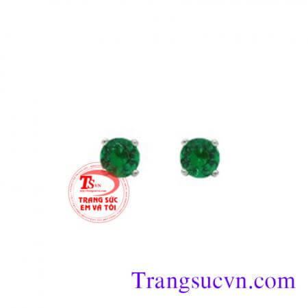 Nụ tai emerald nhỏ xinh,Hoa tai,doi bong tai,doi hoa tai,hoa tai da emerald,hoa tai ngoc luc bao,hoa ta dep,emerald,cặp bông tai,nu vang tay,nu đeo tai