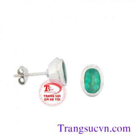 Hoa tai cặp emerald lam