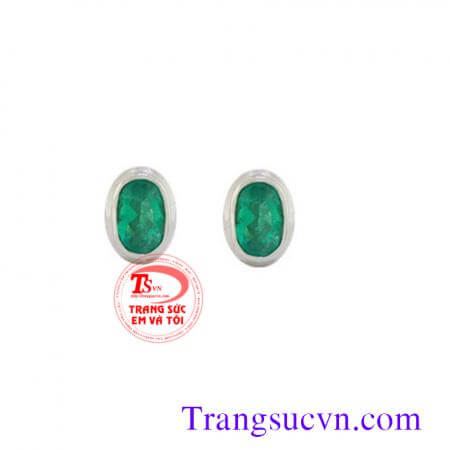 Hoa tai cặp emerald lam
