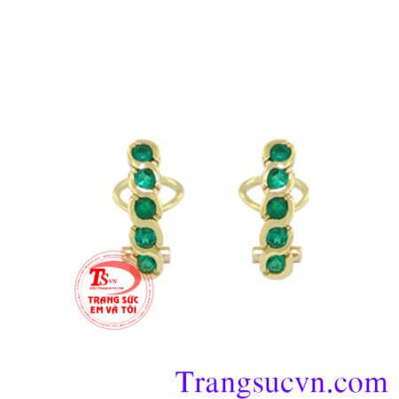 Hoa tai gắn đá Emerald