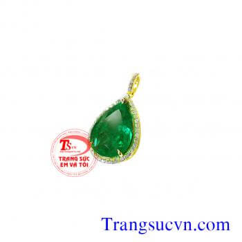 Mặt dây đá quý Emerald quý phái