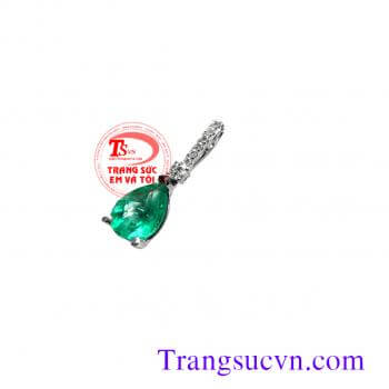 Mặt đá quý Emerald vàng trắng