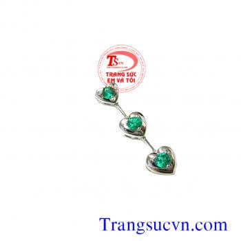 Mặt dây emerald 3 viên